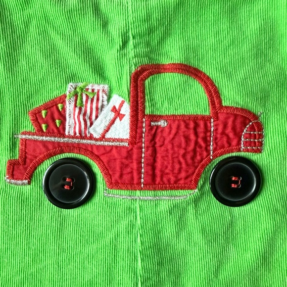 The Bailey Boys Reversible Christmas Romper 9M Corduroy Truck Holiday Outfit - Picture 6 of 6